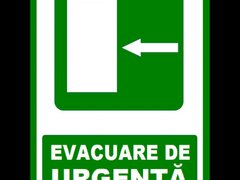 Placuta pentru evacuare de urgenta la stanga